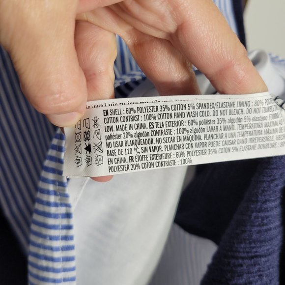 English Factory Womens Blue & White Striped Short Sleeve Crew Neck Mini Dress XS - Picture 6 of 9